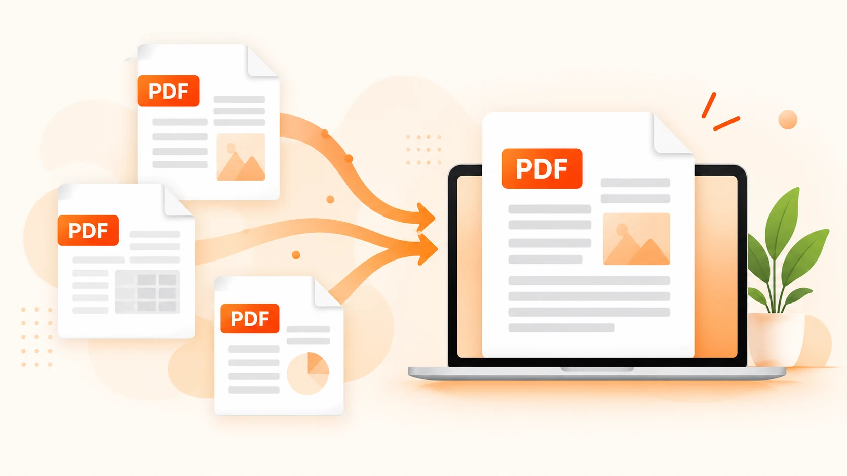 Merge PDF tool on pdfduniya.com combining multiple PDF files into one
