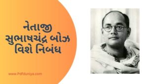 Subhash Chandra Bose Essay in Gujarati નેતાજી સુભાષચંદ્ર બોઝ વિશે નિબંધ ગુજરાતીમાં 200, 300, શબ્દો.